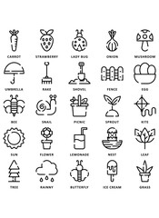 Spring outline icon set base on pixel perfect grid