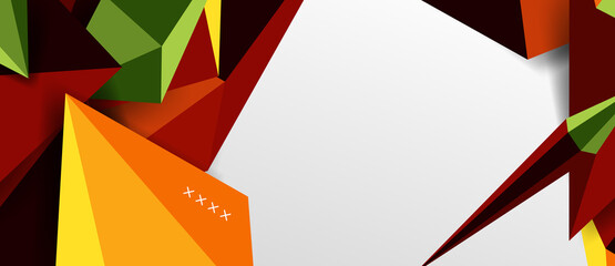 3d low poly abstract shape background vector illustration