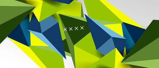 3d low poly abstract shape background vector illustration