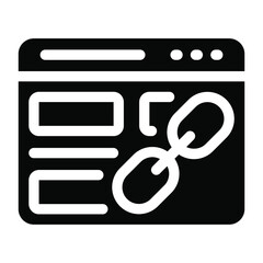 
Glyph vector design of web link icon.
