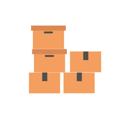 Boxes mockups, post container for goods delivery and storage