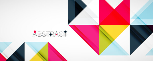 Geometric abstract background. Techno color triangle shapes. Vector illustration for covers, banners, flyers and posters and other designs