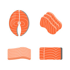 Salmon Dish Icon Design Illustration
