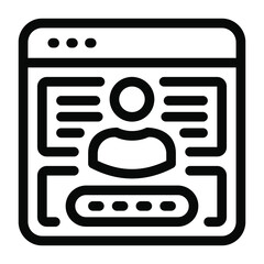 
Online web secure profile icon in solid design
