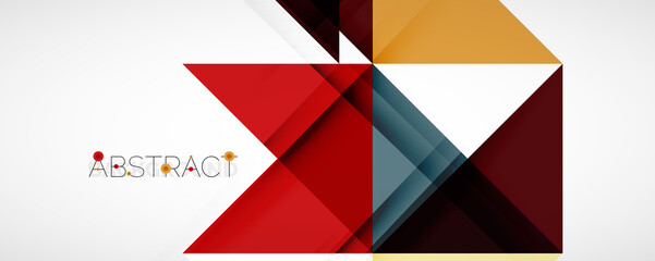 Fototapeta premium Geometric abstract background. Techno color triangle shapes. Vector illustration for covers, banners, flyers and posters and other designs