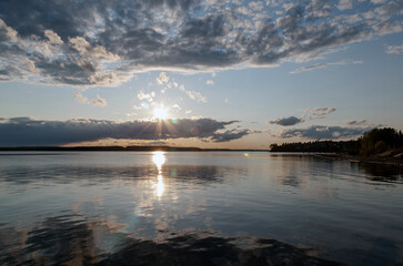 Sunset over the lake