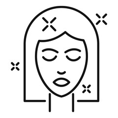 Face woman beautician icon. Outline face woman beautician vector icon for web design isolated on white background