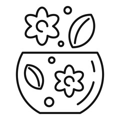 Spa flower pot icon. Outline spa flower pot vector icon for web design isolated on white background