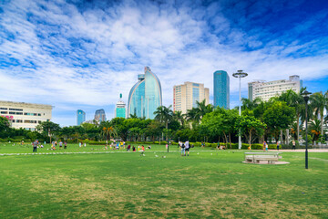 Environment of Bailuzhou Park, Xiamen City, Fujian Province, China