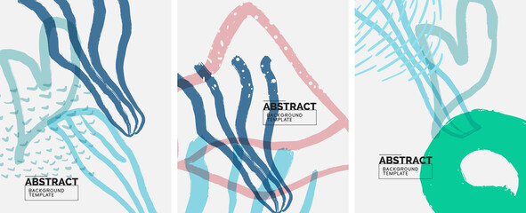 Social media abstract backgrounds. Abstract hand drawn doodles. Vector illustration for covers, banners, flyers