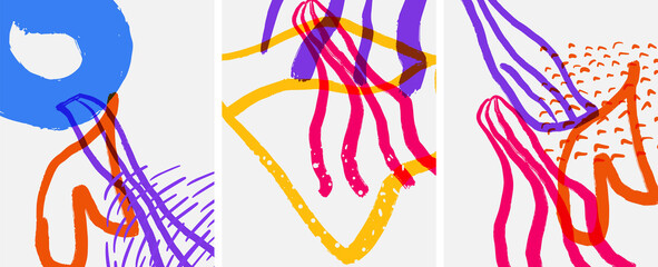 Social media abstract backgrounds. Abstract hand drawn doodles. Vector illustration for covers, banners, flyers