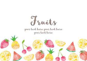 フルーツ_フレーム_水彩01