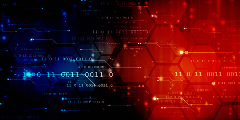 2d illustration Abstract futuristic electronic circuit technology background
