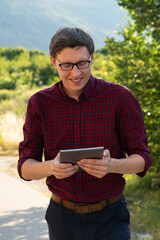 Fototapeta premium Man with digital tablet