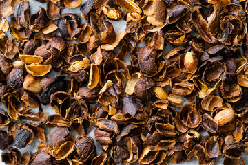 Cascara, Coffee Cherry Tea made from the Dried Skins of dried Berries of the Coffee Plant for Backgrounds or Textures.
