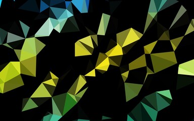 Light Blue, Yellow vector shining triangular pattern.