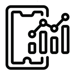 
Editable glyph icon of mobile analytics
