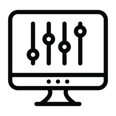
An editable icon of system equalizer, solid vector
