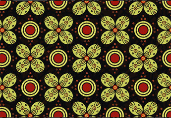Indonesian batik motifs with very distinctive plant patterns