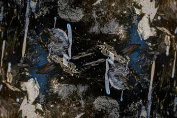 Abstract background, live textured multicolored wallpaper, art print stains paint drips, oil stains and acrylic stains