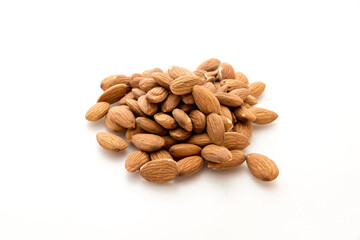 Almonds with white background