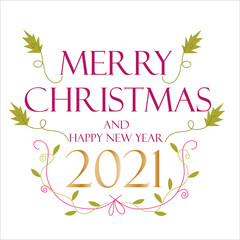 Merry Christmas and Happy New Years 2021 Celebration Vector Template Design Illustration