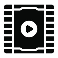 
Video clip editable glyph icon
