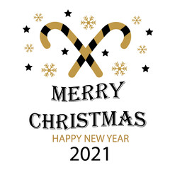 Merry Christmas and Happy New Years 2021 Celebration Vector Template Design Illustration