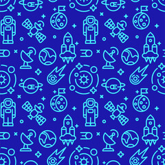 space symbols seamless pattern