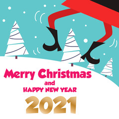 Merry Christmas and Happy New Years 2021 Celebration Vector Template Design Illustration