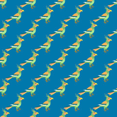 Summer seamless pattern with parrots