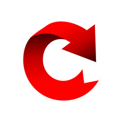 circle arrow ribbon icon