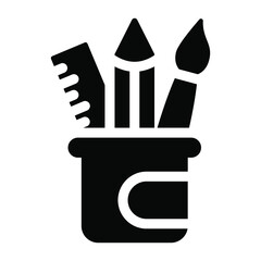 
Stationery pot in glyph icon 
