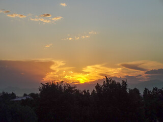 sunset in the mountains