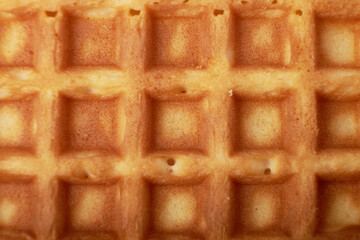 Traditional Belgian waffles isolated on white background, top view
