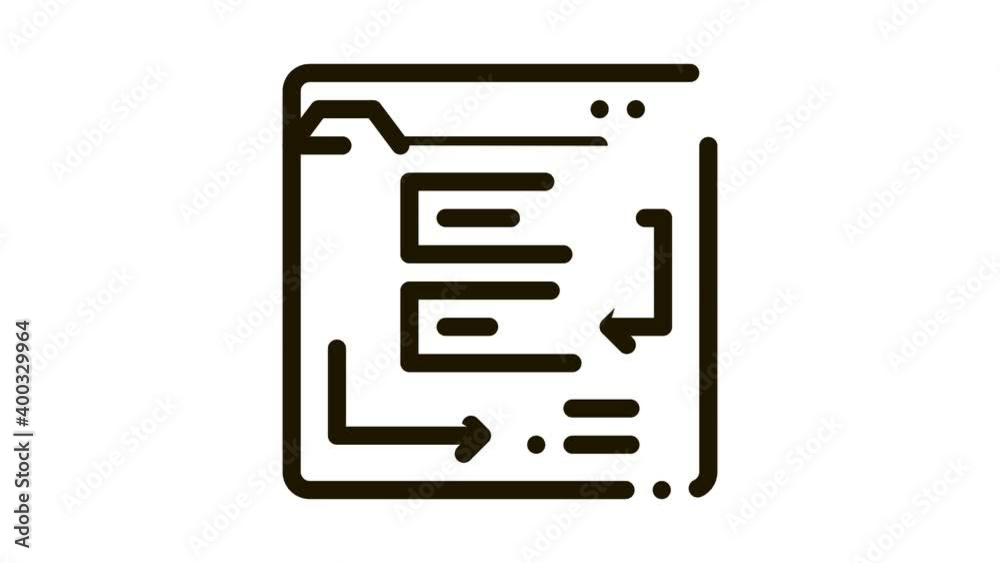Poster website working process steps icon animation. black website working process steps animated icon on w