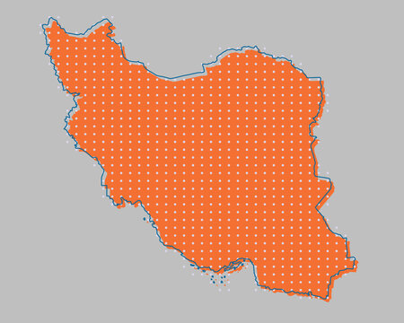 Vector Map Iran Made Dots Country Template