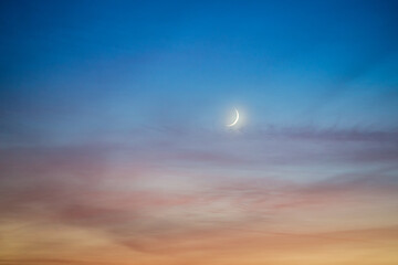 Crescent moon on dark sky © Ewald Fröch