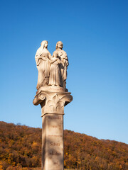 Holy family on a religious column