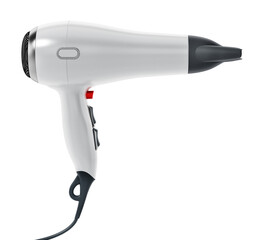 Professional hair dryer isolated on white background.. 3D illustration