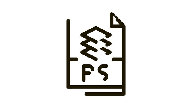 ps file layered drawing Icon Animation. black ps file layered drawing animated icon on white background
