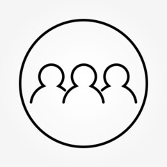 onference icon on white background. Group of people icon.