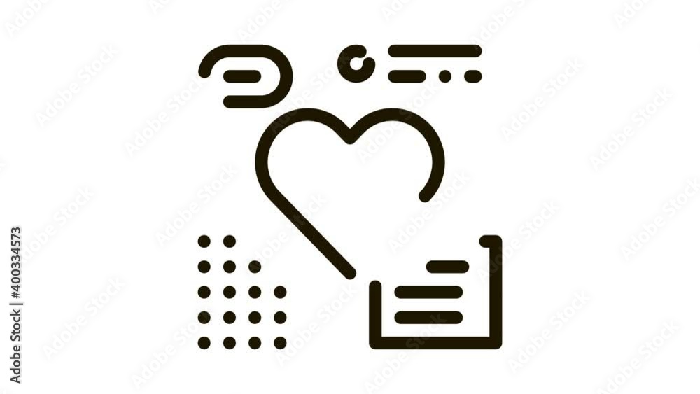 Wall mural heart examination Icon Animation. black heart examination animated icon on white background