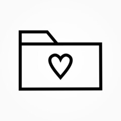 heart and folder sign icon