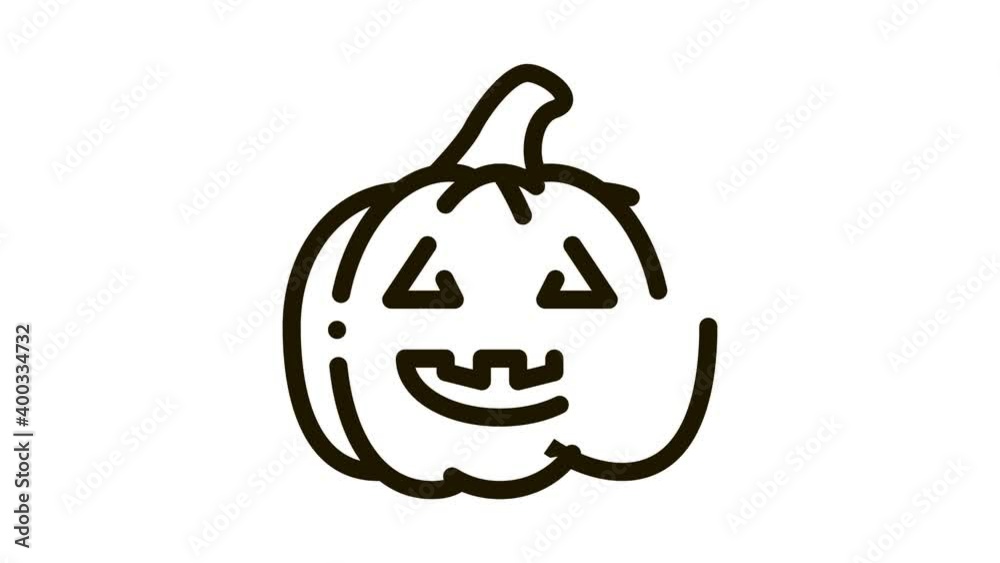 Canvas Prints halloween pumpkin Icon Animation. black halloween pumpkin animated icon on white background