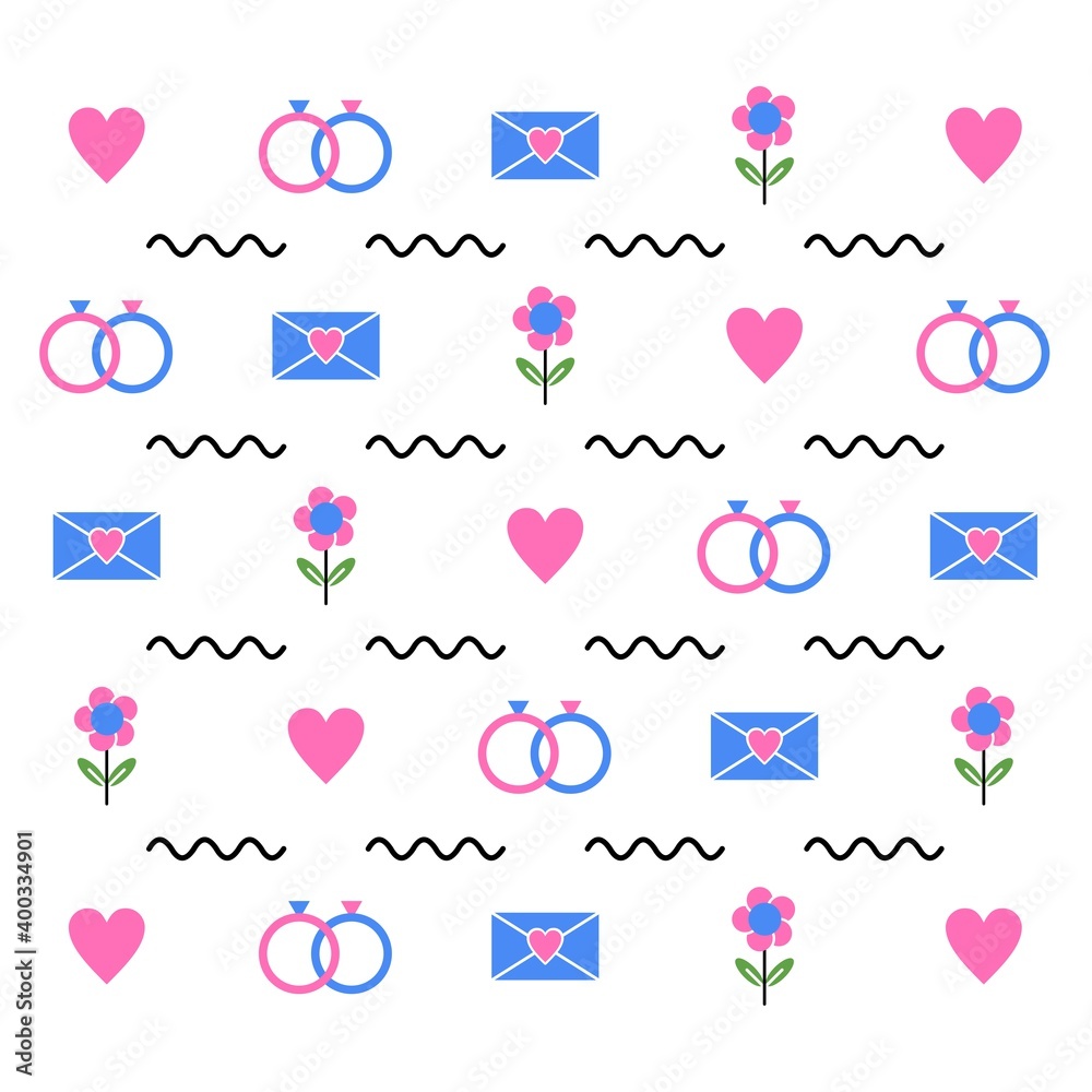 Poster seamless wedding pattern design. easy to edit with vector file. can use for your background design. 