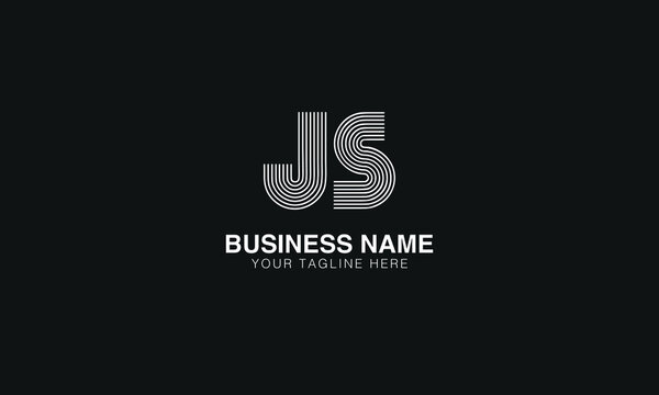 JS J S initial based abstract modern minimal creative logo vector template image. line art fingerprint  logo
