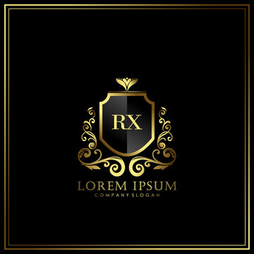 RX Initial Letter Luxury Logo template in vector art for Restaurant, Royalty, Boutique, Cafe, Hotel, Heraldic, Jewelry, Fashion and other vector illustration