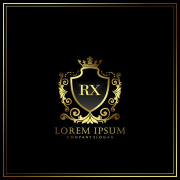 RX Initial Letter Luxury Logo template in vector art for Restaurant, Royalty, Boutique, Cafe, Hotel, Heraldic, Jewelry, Fashion and other vector illustration