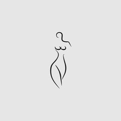 woman shape icon vector logo illustration